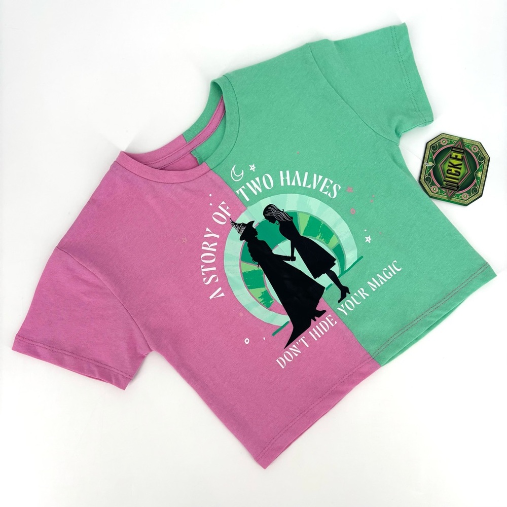 MAD Engine NWT Girls' Wicked Two-Tone Short Sleeve Round Neck Cropped Tee, XS